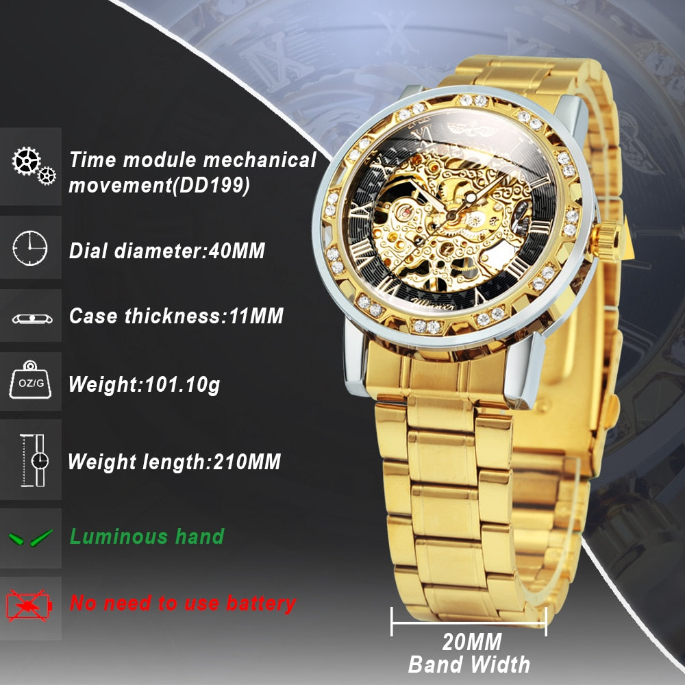 WINNER Transparent Skeleton Mechanical Watch