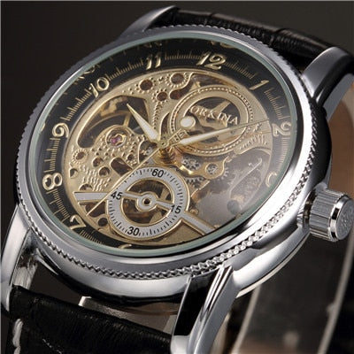 Luxury Golden Skeleton Mechanical Steampunk Watch