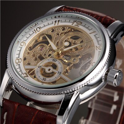 Luxury Golden Skeleton Mechanical Steampunk Watch