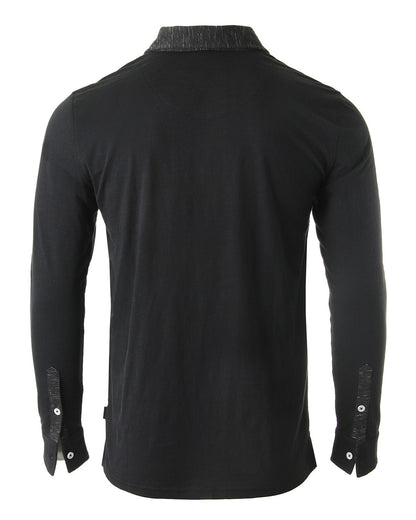 ZIMEGO Men's Casual Long Sleeve Polo Shirt