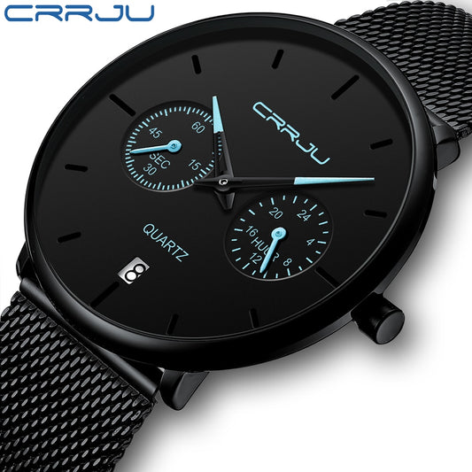 CRRJU Full Steel Casual Waterproof Watch