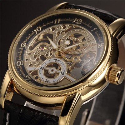 Luxury Golden Skeleton Mechanical Steampunk Watch